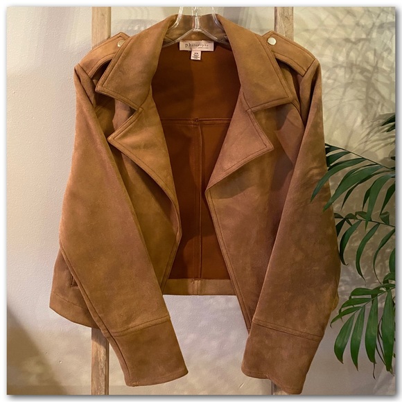 Philosophy Faux Suede Moto Jacket - Picture 3 of 7